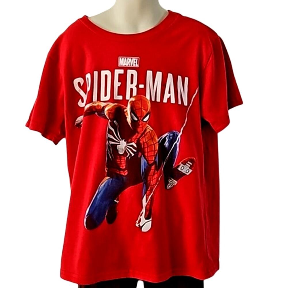 Marvel Spider-Man Boys Red Gamerverse Graphic Tee Shirt Size Medium EUC